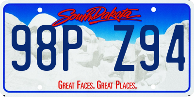 SD license plate 98PZ94
