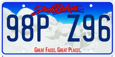 SD license plate 98PZ96