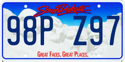SD license plate 98PZ97