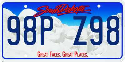 SD license plate 98PZ98