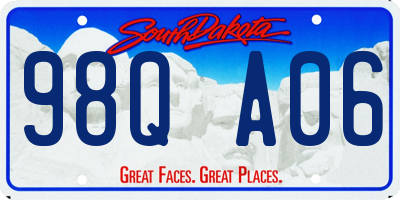 SD license plate 98QA06