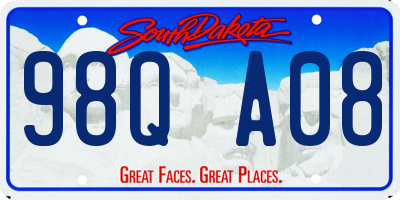 SD license plate 98QA08