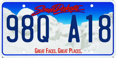SD license plate 98QA18