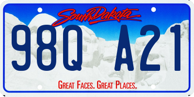 SD license plate 98QA21