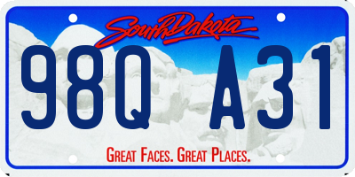 SD license plate 98QA31