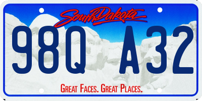 SD license plate 98QA32
