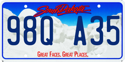 SD license plate 98QA35