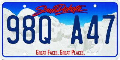 SD license plate 98QA47