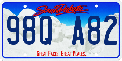 SD license plate 98QA82