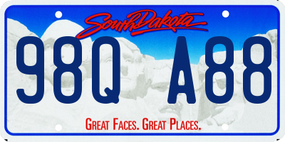 SD license plate 98QA88