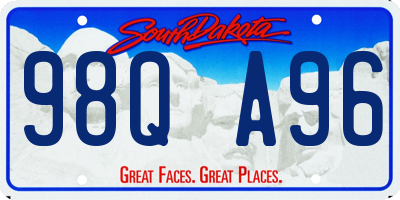 SD license plate 98QA96