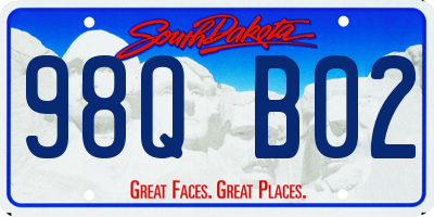 SD license plate 98QB02