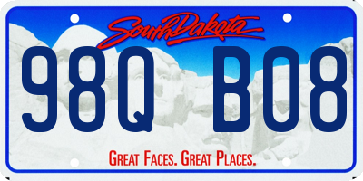 SD license plate 98QB08