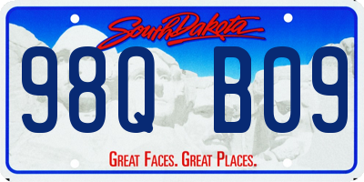 SD license plate 98QB09