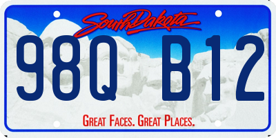 SD license plate 98QB12