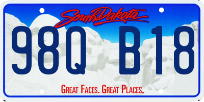 SD license plate 98QB18
