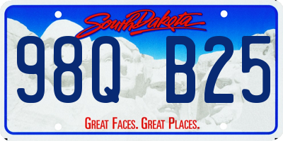 SD license plate 98QB25