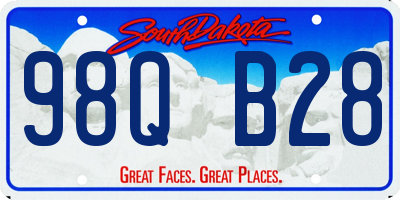 SD license plate 98QB28