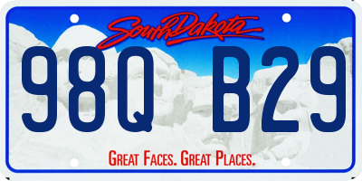 SD license plate 98QB29