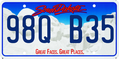 SD license plate 98QB35
