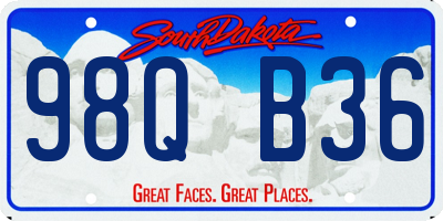 SD license plate 98QB36