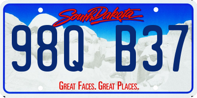 SD license plate 98QB37