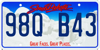 SD license plate 98QB43