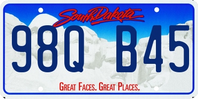 SD license plate 98QB45
