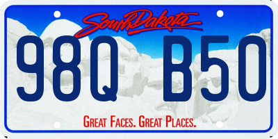 SD license plate 98QB50