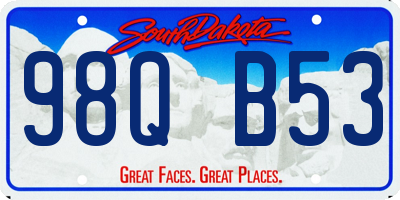 SD license plate 98QB53