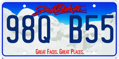 SD license plate 98QB55