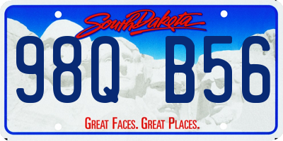 SD license plate 98QB56