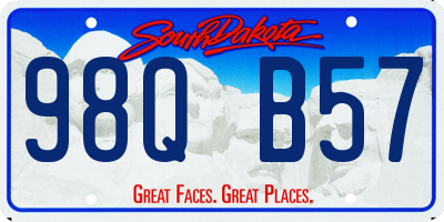 SD license plate 98QB57
