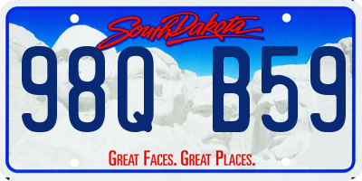 SD license plate 98QB59