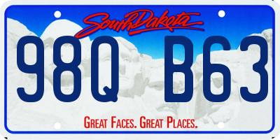 SD license plate 98QB63