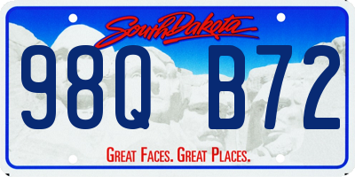 SD license plate 98QB72
