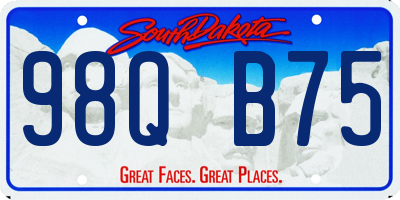 SD license plate 98QB75