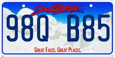 SD license plate 98QB85