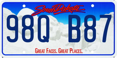 SD license plate 98QB87