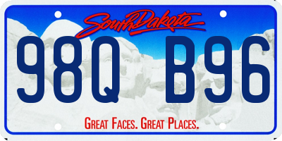 SD license plate 98QB96