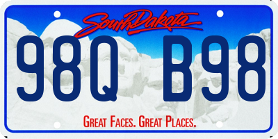 SD license plate 98QB98