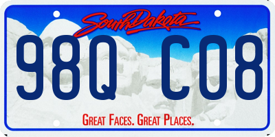 SD license plate 98QC08