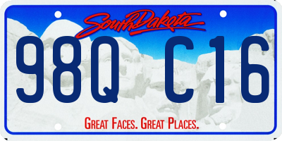 SD license plate 98QC16