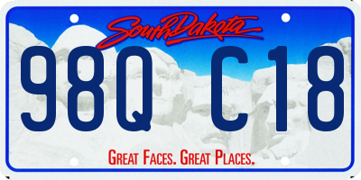SD license plate 98QC18