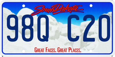 SD license plate 98QC20