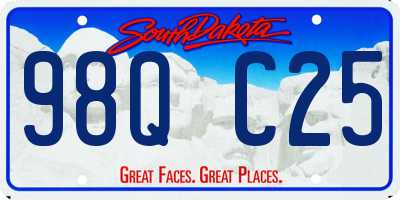 SD license plate 98QC25