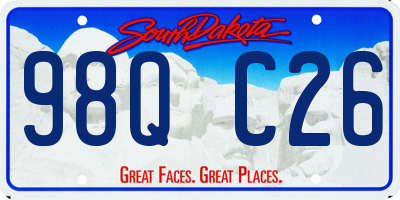 SD license plate 98QC26
