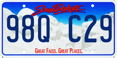 SD license plate 98QC29