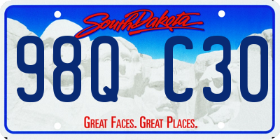 SD license plate 98QC30