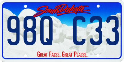 SD license plate 98QC33